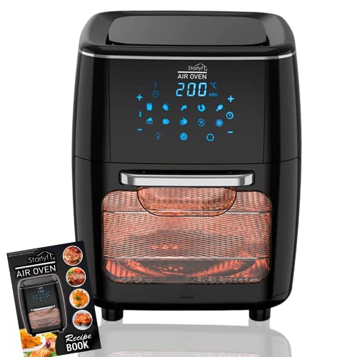 Starlyf Heißluftfritteuse Air Oven XL, 1700 W, 12 Liter Fritteuse mit 10 Programmen, Rotisserie-Funktion, Drehspieß (ohne Korb) von STARLYF