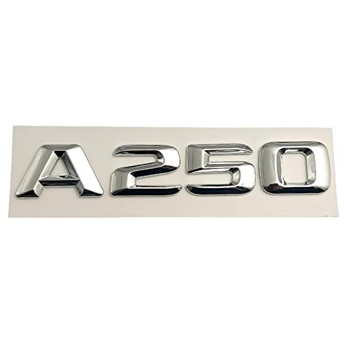 STARMS 3D-ABS-Chrom-Buchstaben-Auto-Kofferraum-Abzeichen-Aufkleber-Emblem-Logo, passend for Mercedes A45 AMG A180 A200 A250 A260 W176 W177 Zubehör (Color : A250) von STARMS