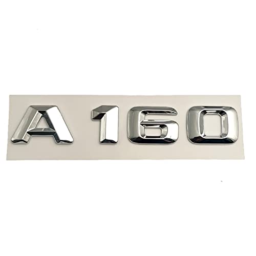 STARMS 3D-Chrom-Buchstaben for Auto-Emblem-Abzeichen-Aufkleber Kofferraum-Stern-Logo passend for Mercedes passend for Benz A200 W176 Klasse A W177 Schriftzug Zubehör (Color : Chrome, Size : A160) von STARMS