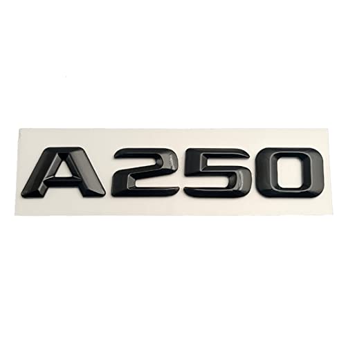 STARMS ABS Schwarz 3D Buchstaben for Auto Kofferraum Abzeichen Aufkleber Emblem Logo passend for Mercedes Benz A45 A160 A180 A200 A260 W176 W177 Zubehör (Color : Glossy Black, Size : A250) von STARMS