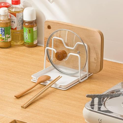 Küchenutensilien Rest mit Tropfpad, Kochlöffel Rest mit Deckelhalter, Hitzebeständiger Doppelschicht Topfdeckel Halter Stand, Arbeitsplatte Organiser Rack für Kochwerkzeuge, Besteck Tablett Regal Küchenutensilien Rest mit Tropfpad, Kochlöffel Rest mit Deckelhalter, Hitzebeständiger Doppelschicht Topfdeckel Halter Stand, Arbeitsplatte Organiser Rack für Kochwerkzeuge, Besteck Tablett Regal von STARRY G