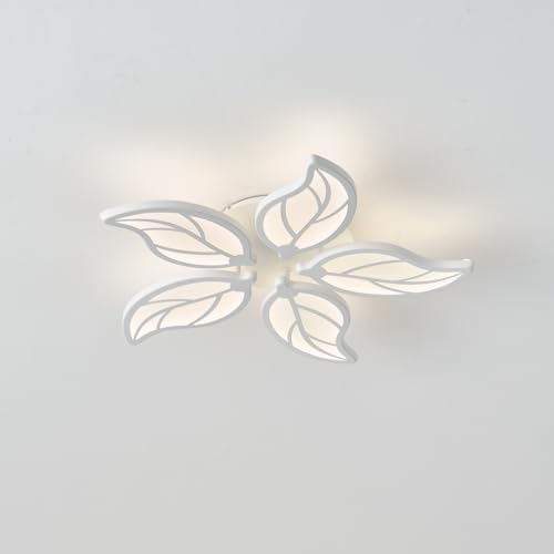STARRYOL 40W Moderne blattförmige LED Deckenleuchte, 50cm Durchmesser, mattweiße Kronleuchter Deckenleuchte für Schlafzimmer, Arbeitszimmer und Esszimmer - 4000K Warmweiß von STARRYOL