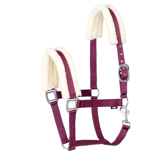 Start Gepolstertes Nylon-Stallhalfter für Pferde mit weichem Kunstfell - Verstellbar & Komfortabel - Karabinerverschluss - Strapazierfähig & Elegant - MinkPadded (Bordeaux, Pony) von START ENJOY THE RIDE