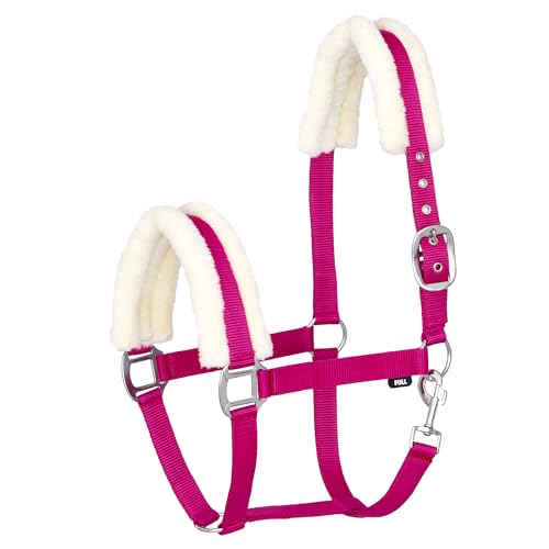 Start Gepolstertes Nylon-Stallhalfter für Pferde mit weichem Kunstfell - Verstellbar & Komfortabel - Karabinerverschluss - Strapazierfähig & Elegant - MinkPadded (Rosa, Pony) von START ENJOY THE RIDE