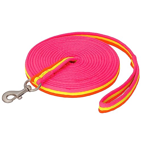 Start Longierleine für Reitsport Longe Pferd 8m Softlonge aus Nylon, Pferdelonge mit Handschlaufe, Schleppleine, Zügel mit Karabiner, Bodenarbeitsseil Pferd (Neonpink/Neongrün/Neonorange) von START ENJOY THE RIDE