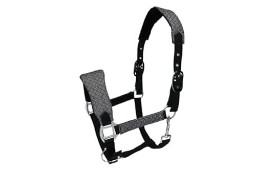 Verstellbares Halfter für Pferd und Pony Start SparkleSoft glänzend, glitzernd (Pony, Schwarz) von START ENJOY THE RIDE