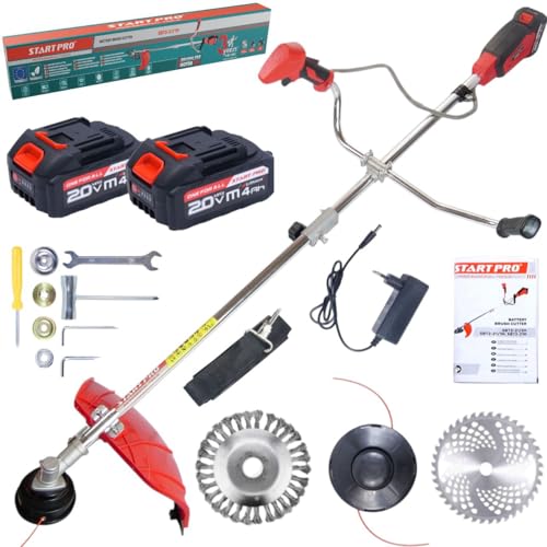 StartPro Akku-Rasentrimmer 20V SBT2-21/1M Motorsense mit 2x4000 mAh Akkus 20V, Messer, Fadenspule, Unkrautbürste, ergonomischem Lenkergriff für komfortable Führung StartPro Akku-Rasentrimmer 20V SBT2-21/1M Motorsense mit 2x4000 mAh Akkus 20V, Messer, Fadenspule, Unkrautbürste, ergonomischem Lenkergriff für komfortable Führung von START PRO PROFESSIONAL TOOLS
