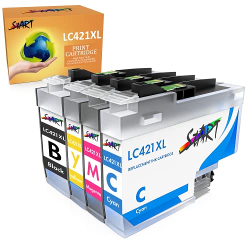 START Multipack 4X LC421XL Kompatibel mit Brother LC-421 XL (1x Black 1x Cyan 1x Magenta 1x Yellow) für Brother DCP-J1050DW, DCP-J1140DW, MFC-J1010DW von START