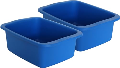 Set mit 2 rechteckigen Mehrzweckbecken, blau, Fassungsvermögen 10 l – 42 x 31 x 15,5 cm – aus recyceltem und chemikalienbeständigem Polypropylen von START