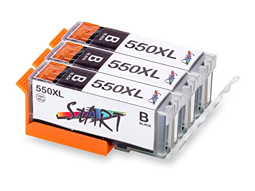 START - 3 kompatible Tintenpatronen als Ersatz für Canon PGI-550BK PGI-550PGBK XL Black von START