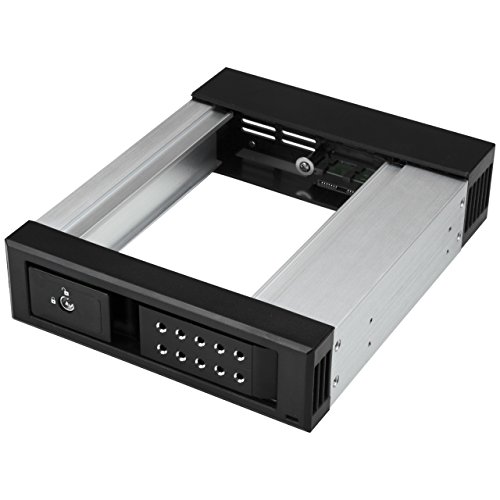 StarTech.com Hot-Swap Festplattenschacht von 5,25" auf 3,5" - Wechselbarer Laufwerksschacht für 3,5" SATA/SAS Laufwerke - Aluminium (HSB1SATSASBA) von StarTech