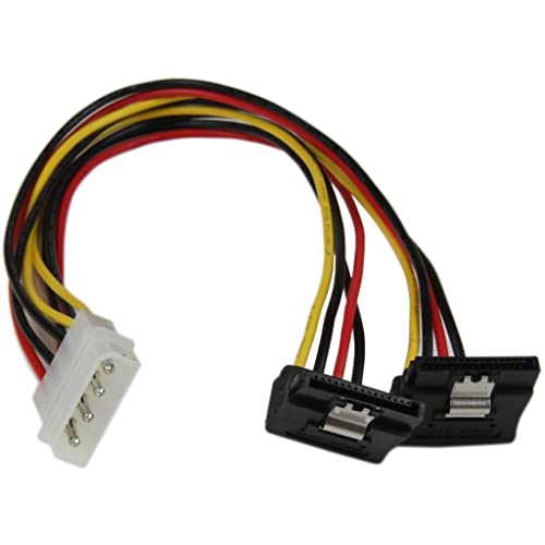 StarTech.com 30 cm 4-Pin LP4 auf SATA Y-Stromkabel rechts gewinkelt - LP4 zu Serial-ATA Splitter Y-Kabel - 90° gewinkelt / gerade von StarTech.com