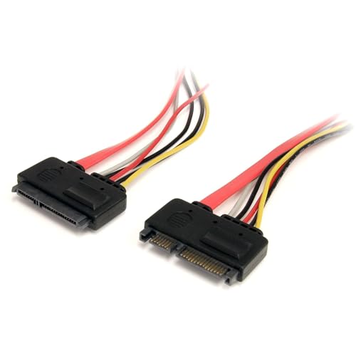 StarTech.com SATA Verlängerung 30cm - 22pin Kombikabel Stecker / Buchse - internes S-ATA Daten- Strom Verlängerungskabel von STARTECH.COM
