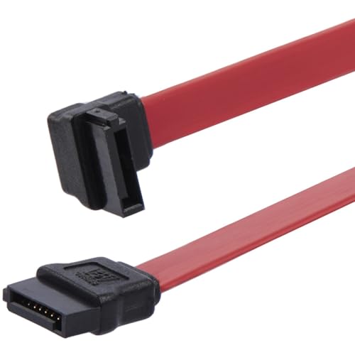 StarTech.com SATA 3 Kabel 15cm gewinkelt - S-ATA III Anschlusskabel bis 6Gb/s - Serial ATA - 90° links abgewinkelt - Rot von StarTech