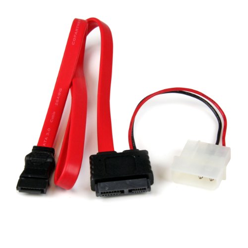 StarTech.com SATA Slimline Kabel mit Molex Stecker - S-ATA all-in-one Anschlusskabel - 1 x Slimline SATA 1 x LP4 1 x SATA - 50cm von StarTech.com