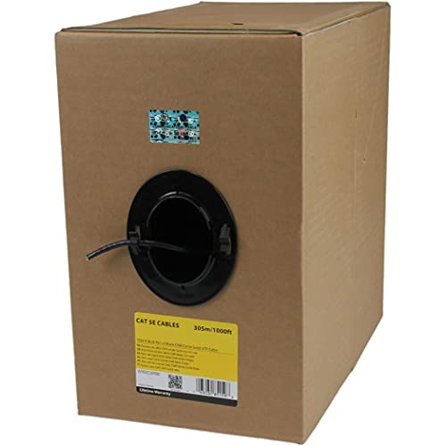 StarTech.com Cat 5e Ethernet-Kabel - 304,8m - Massiv - CMR-zertifiziert - Schwarz - TAA-konform von StarTech