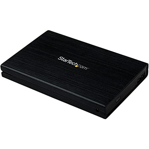 StarTech.com 2,5" Externes Festplattengehäuse mit UASP - SATA III 6 Gbit/s - USB 3.0 5Gbit/s SuperSpeed HDD/SSD Gehäuse aus Aluminium - Schwarz (S2510BMU33) von STARTECH.COM