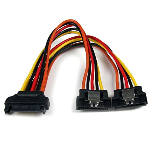 StarTech.com SATA Y-Strom-Adapterkabel mit Verriegelungs Clip 15cm - S-ATA Y Splitter Stromkabel St/Bu - Serial ATA 15pin Y-Adapter von StarTech