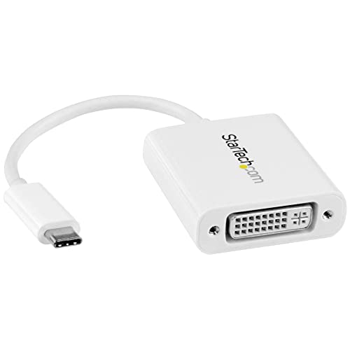 StarTech.com USB-C auf DVI Adapter - USB Type-C DVI Konverter für MacBook, Chromebook, Dell XPS oder andere USB-C Geräte - Weiß von StarTech