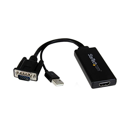 StarTech.com VGA auf HDMI Adapter, Displayport-Kabel, Verbindung für Heimkinosysteme, mobiler Konverter, Video-Übertragung von PC / Laptop auf TV / Projektor, PnP, 1080 p von StarTech.com