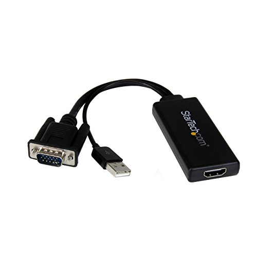 StarTech.com VGA auf HDMI Adapter, Displayport-Kabel, Verbindung für Heimkinosysteme, mobiler Konverter, Video-Übertragung von PC / Laptop auf TV / Projektor, PnP, 1080 p von StarTech