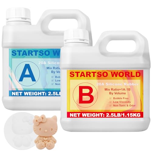 STARTSO WORLD Flüssiges Silikonkautschuk, 2L/2.3kg 20A Silikon Formenbau Kit, Transluzenter Silikonkautschuk für den Formenbau, ideal für DIY Harzformen, Kerzenform, Seifenform, Gießen,Basteln STARTSO WORLD Flüssiges Silikonkautschuk, 2L/2.3kg 20A Silikon Formenbau Kit, Transluzenter Silikonkautschuk für den Formenbau, ideal für DIY Harzformen, Kerzenform, Seifenform, Gießen,Basteln von STARTSO WORLD