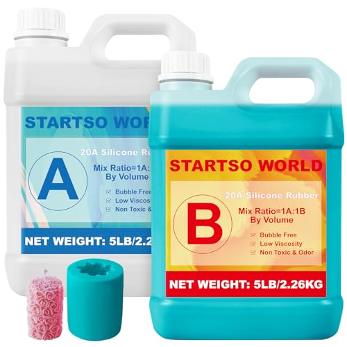 STARTSO WORLD Flüssiges Silikonkautschuk, 4L/4.5kg 20A Silikon Formenbau Kit, Grün Silikonkautschuk für den Formenbau, ideal für DIY Harzformen, Kerzenform, Seifenform, Gießen,Basteln STARTSO WORLD Flüssiges Silikonkautschuk, 4L/4.5kg 20A Silikon Formenbau Kit, Grün Silikonkautschuk für den Formenbau, ideal für DIY Harzformen, Kerzenform, Seifenform, Gießen,Basteln von STARTSO WORLD
