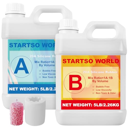 STARTSO WORLD Flüssiges Silikonkautschuk, 4L/4.5kg 20A Silikon Formenbau Kit, Transluzenter Silikonkautschuk für den Formenbau, ideal für DIY Harzformen, Kerzenform, Seifenform, Gießen,Basteln STARTSO WORLD Flüssiges Silikonkautschuk, 4L/4.5kg 20A Silikon Formenbau Kit, Transluzenter Silikonkautschuk für den Formenbau, ideal für DIY Harzformen, Kerzenform, Seifenform, Gießen,Basteln von STARTSO WORLD