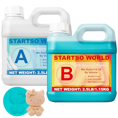 STARTSO WORLD Silikonform-Set, 20 A, Jadegrünes Platin, flüssiges Silikonkautschuk für Formenherstellung, schnell aushärtend und lebensmittelecht, Silikonformhersteller, 2,3 l, ideal zum Gießen von von STARTSO WORLD