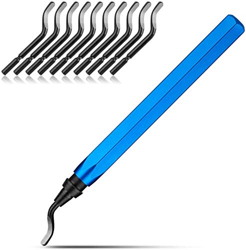 Starvast Entgratungswerkzeug mit 10 Stück, 360 Grad drehbare Klingen, praktisches Werkzeug für Kunststoff, Aluminium, Kupfer und Stahl (blau) von STARVA ST