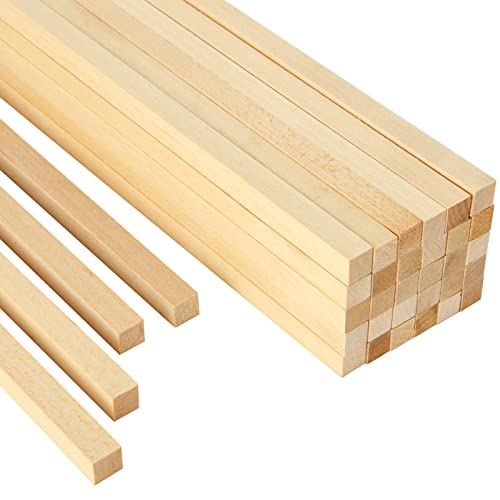 STARVAST 100 Stück Holzstäbe Quadratisch 25mm, Natürliche Holzleisten zum Basteln 25 x 1 x 1 cm Hölzer zum Basteln Braucht, Lang Holzblöcke Holzstäbe für Holzbasteleien, DIY Projekte von STARVAST