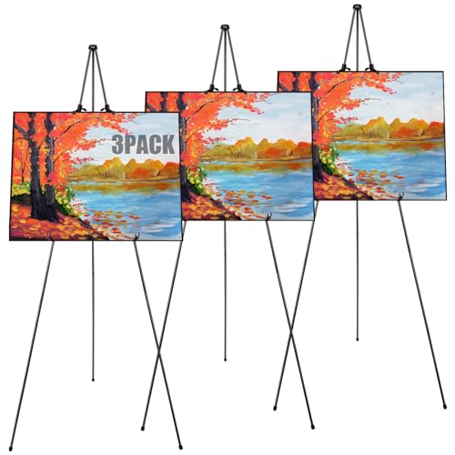 STARVAST 3 Stück Verstellbare Staffelei, Künstler Staffelei 160 cm Höhe Metall Poster Staffelei, Zusammenklappbare Stativ Staffelei für Kunstdisplays, für Hochzeitszeichen, Malerei STARVAST 3 Stück Verstellbare Staffelei, Künstler Staffelei 160 cm Höhe Metall Poster Staffelei, Zusammenklappbare Stativ Staffelei für Kunstdisplays, für Hochzeitszeichen, Malerei von STARVAST