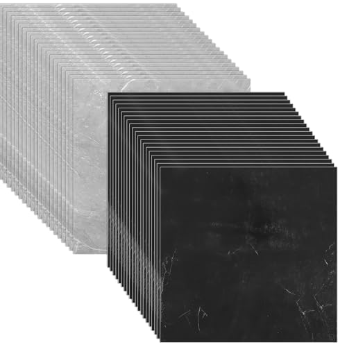 STARVAST 40 Stück PVC Bodenbelag Vinylboden Selbstklebend 30×30cm, 3.6m² Vinyl Klebefliesen Bodenfliesen Fliesenaufkleber für Schlafzimmer Küche Wohnzimmer, Grau/Schwarz Marmor STARVAST 40 Stück PVC Bodenbelag Vinylboden Selbstklebend 30×30cm, 3.6m² Vinyl Klebefliesen Bodenfliesen Fliesenaufkleber für Schlafzimmer Küche Wohnzimmer, Grau/Schwarz Marmor von STARVAST