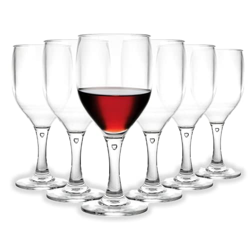 STARVAST 6 Stück Plastik Weingläser, 35 cl/350 ml Rotweingläser Premium-Kunststoff Superior Unzerbrechlich Wiederverwendbar, Transparent Plastik Standgläser von STARVAST
