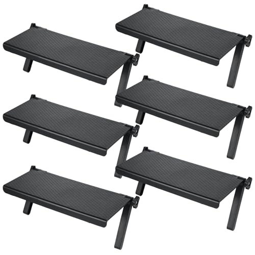 STARVAST 6 Stück TV-Regal oben verstellbare Bildschirmablage Monitorhalterung für Handy-Ständer, Media-Boxen, Spielekonsole, Router und Zuhause (30 x 12 cm, schwarz) von STARVAST
