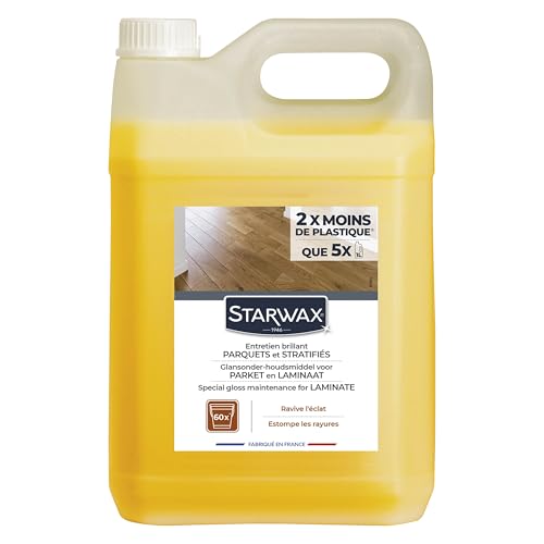 STARWAX - Glanzpflege für Parkett- und Laminatböden - Reinigt und frischt den Glanz auf - Rutschfest - Kein Nachspülen - - 5 l - bis zu 3.600m² von STARWAX