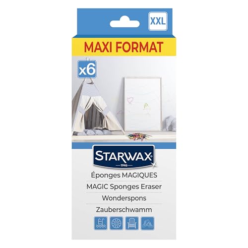 STARWAX - Magische Schwämme - Entfernt Flecken im Handumdrehen - Kratzfest - Leicht zu reinigen - Maxi-Format - Mehrere Oberflächen - 6er-Set von STARWAX