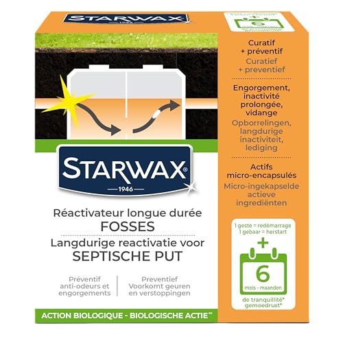 STARWAX – Biologischer Reaktivator für Klärgruben & Fettabscheider – Fördert die natürliche Zersetzung & verhindert Gerüche – Langzeitwirkung für Abwassersysteme – 500 g von STARWAX