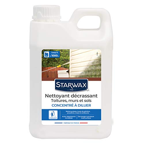 STARWAX Reinigungsmittel für Dächer, Wände und Böden im Außenbereich – 2 l – eine leistungsstarke Formel zum Reinigen und Reinigen ohne Kraftaufwand von STARWAX