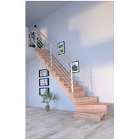 STARWOOD Systemtreppe »Lindos«, Buchenholz, 13 Stufen, max. Geschosshöhe 300 cm - braun von STARWOOD