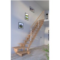 STARWOOD Systemtreppe »Lindos«, Eichenholz, 13 Stufen, max. Geschosshöhe 300 cm - braun von STARWOOD