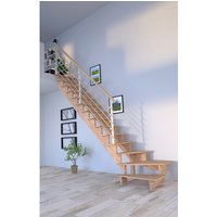 STARWOOD Systemtreppe »Lindos«, Eichenholz, 13 Stufen, max. Geschosshöhe 300 cm - braun von STARWOOD