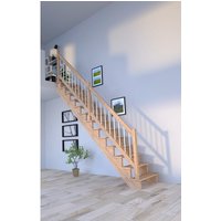 STARWOOD Systemtreppe »Lindos«, Eichenholz, 13 Stufen, max. Geschosshöhe 300 cm - braun von STARWOOD