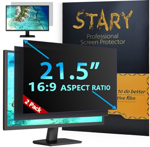 STARY 21,5 Zoll Blickschutzfolie für 16:9 Widescreen Monitor Bildschirm Sichtschutz Schild Abnehmbar Blickschutzfilter Blendfrei Blaulicht Blocking Bildschirm Schutzfolie von STARY