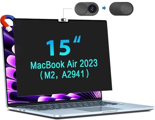STARY Magnetischer blickschutzfolie für MacBook Air 15 Zoll (2023-2025, M2/M3/M4 Chip), abnehmbarer Anti Blaulicht Blendschutz,MacBook Air 15 Zoll Sichtschutzfilter Displayschutzfolie von STARY