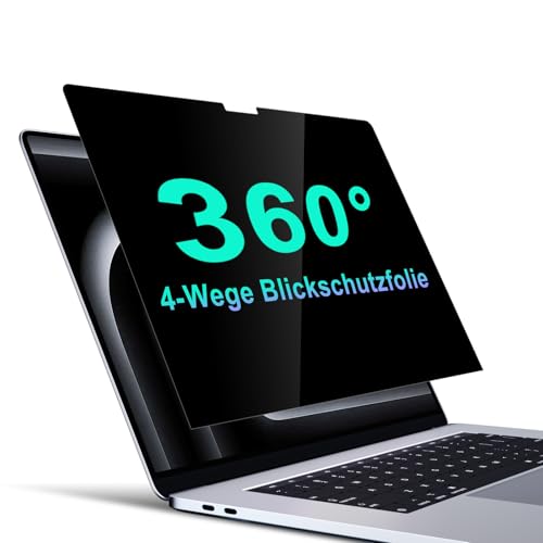 STARY 360° Blickschutzfolie für MacBook Pro 14 Zoll (2024-2021,M4,M3,M2,M1,Pro,Max),4-Wege Sichtschutzfolie,Selbstklebende Anti Blaulicht Blendschutz Displayschutz Sichtschutzfilter von STARY