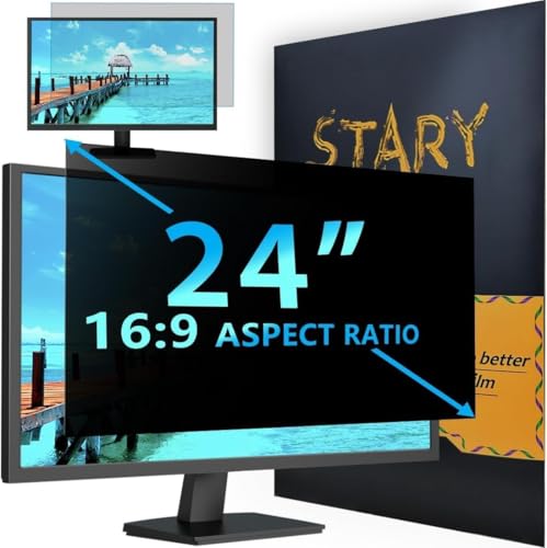 STARY Blickschutzfolie 24 Zoll für 16:9 Monitor, Anti-Blaulicht Displayschutz, Abnehmbarer Blendschutz Sichtschutzfolie,Sichtschutz für 24 Hp/Dell/Acer/Lenovo/Asus STARY Blickschutzfolie 24 Zoll für 16:9 Monitor, Anti-Blaulicht Displayschutz, Abnehmbarer Blendschutz Sichtschutzfolie,Sichtschutz für 24 Hp/Dell/Acer/Lenovo/Asus von STARY