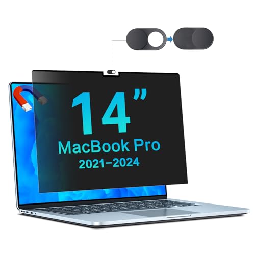 STARY Magnetischer Blickschutzfilter für MacBook Pro 14,2 Zoll M4, M3, M2, M1 (2021-2024) - Blendschutz Displayschutzfolie, Anti-Spy Blaulicht Sichtschutzfolie, Anti-Fingerabdruck, Sichtschutz Filter von STARY