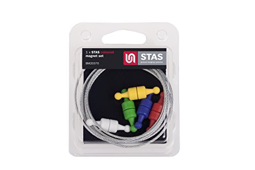 Coloured Magnet Set STAS + Stahlseil 150 cm von STAS picture hanging systems