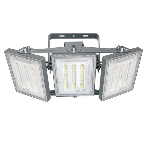 STASUN 150W LED Flutlicht Außen, 13500LM Superhell LED Fluter Flutlicht Außenstrahler, IP65 Wasserfest, 5000K Tageslicht, 3 Flutlicht mit verstellbarem Kopf unter, für Garten, Garage, Hotel ect. von STASUN